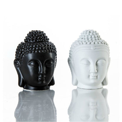 Buddha Head Aromatic Oil Burner Ceramic Aromatherapy Lamp Candle Aroma Furnace Oil Lamp Essential Home Deco Incense Burner