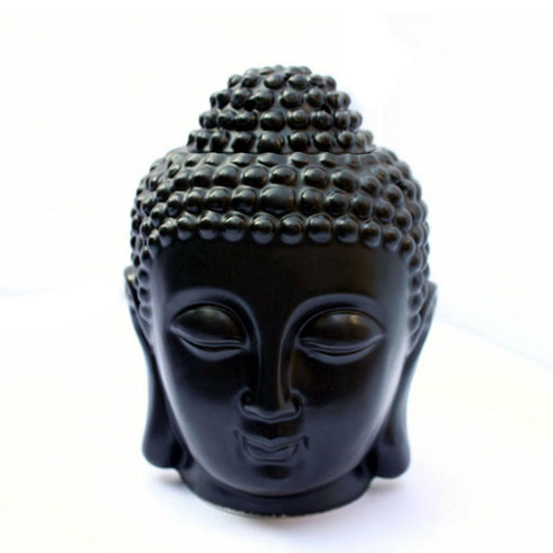 Buddha Head Aromatic Oil Burner Ceramic Aromatherapy Lamp Candle Aroma Furnace Oil Lamp Essential Home Deco Incense Burner